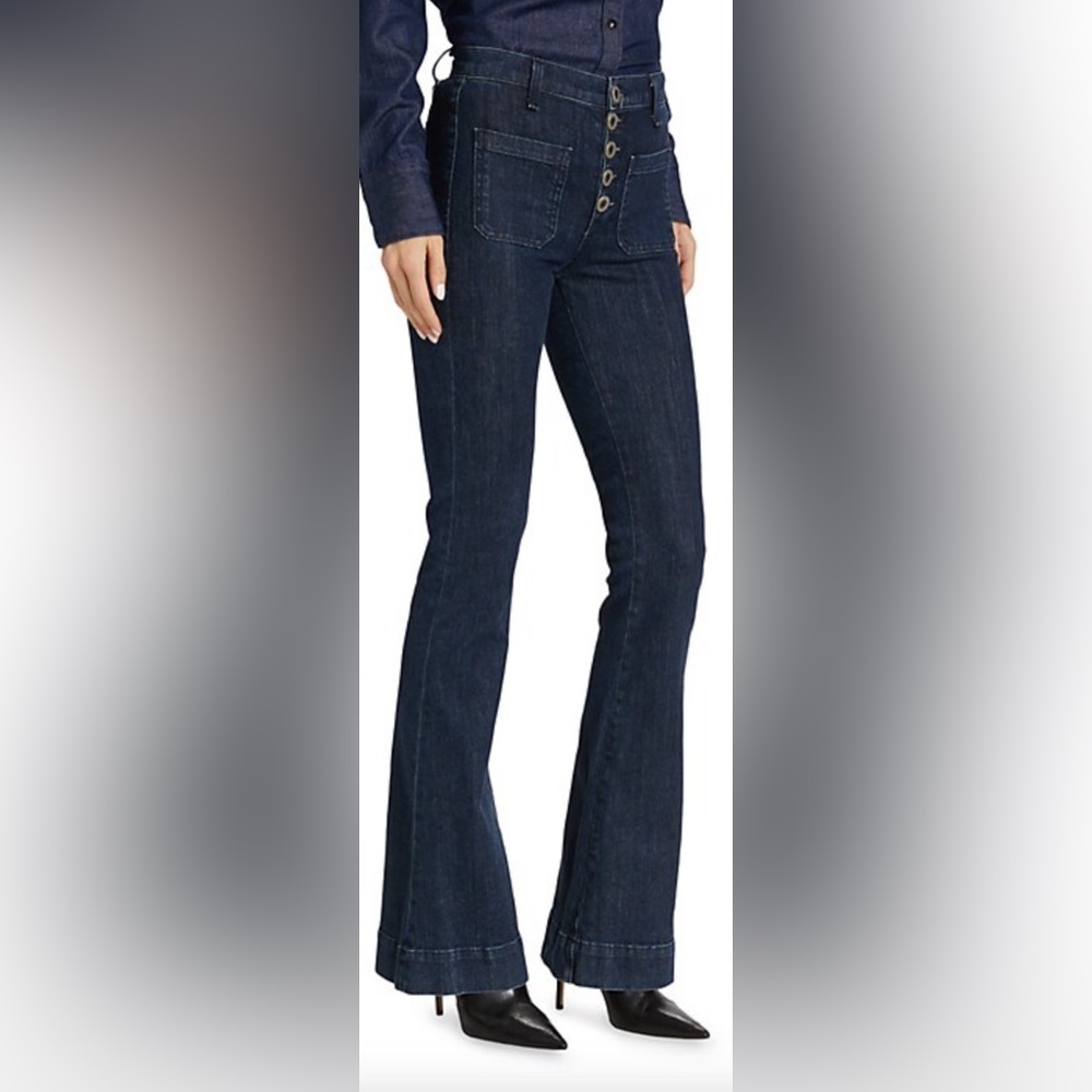 NWT Ramy Brook Women's Cindy High Rise Flare Denim jeans pants size 28